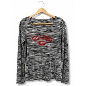 Georgia Bulldogs Space Dye Long Sleeve Tee NCAA Black Gray Red Graphic‎ Womens L
